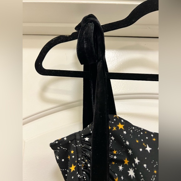 NWT BCBG Generation Fitted Star Celestial Bodysuit with Velvet Straps - Picture 7 of 11